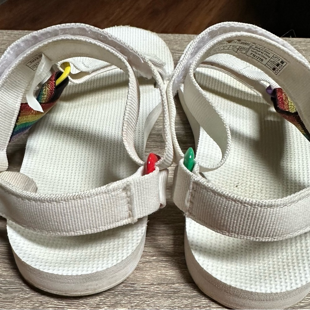 Teva‎ Womens Original Universal Pride White Flatform Sandals Size 10 1125890 - Picture 4 of 6